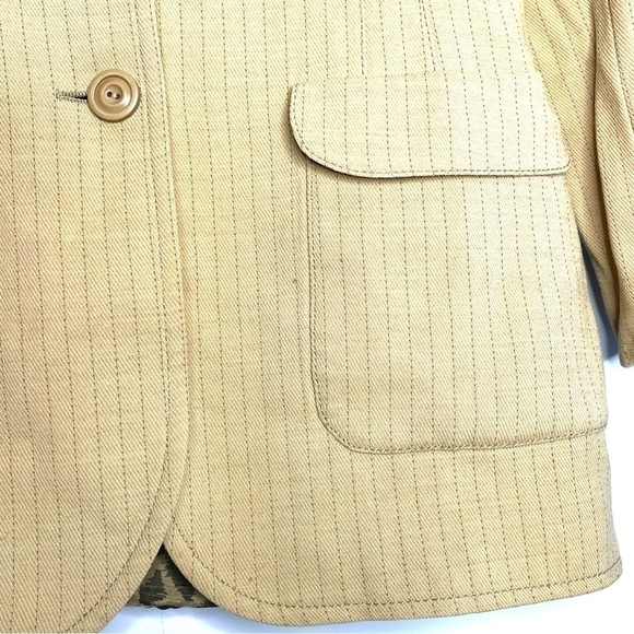 Emanuel Ungaro Vintage Tan Stripe Wool-blend Blazer IT 42/US M - Picture 4 of 7